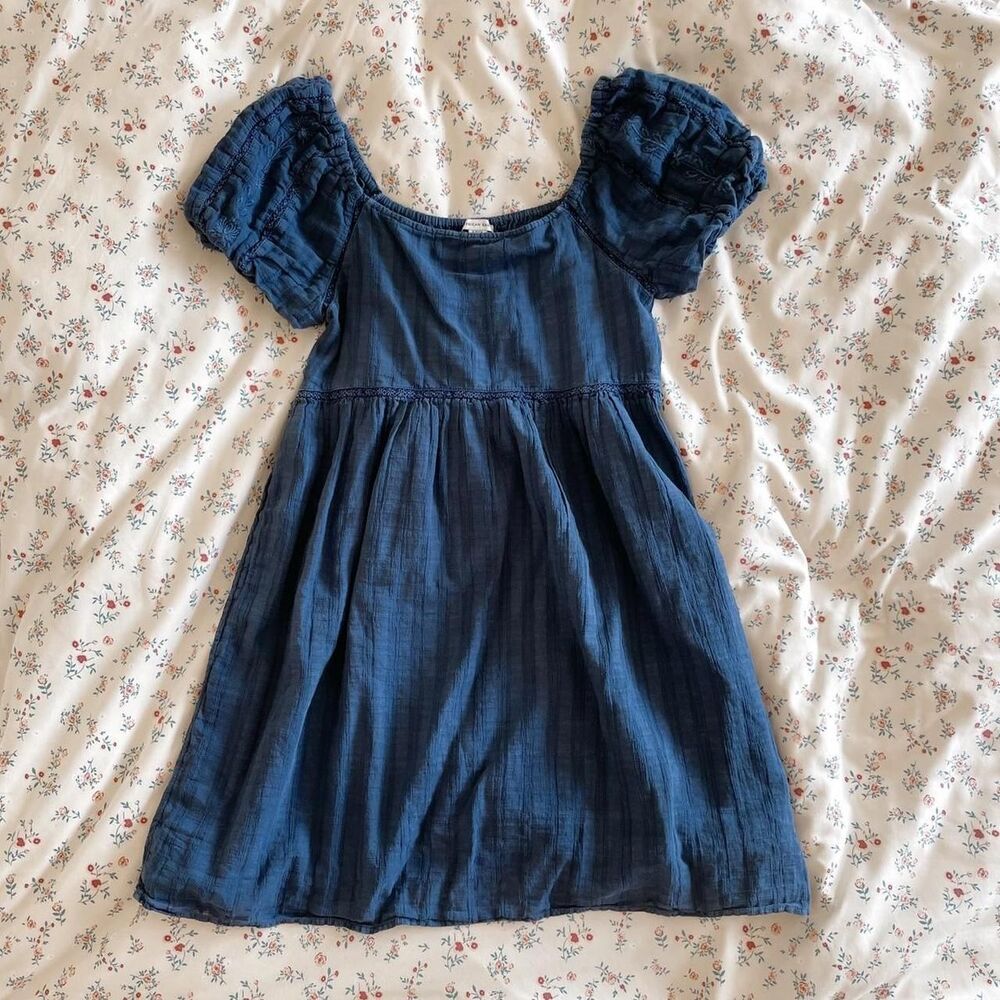 American Eagle Babydoll Dress Navy Blue
